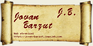 Jovan Barzut vizit kartica